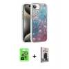 MARSİLYAN™- iPhone 16E Kılıf Zirve Modern Prime - Siyah Bilvis Hayalet Cam Ekran Koruyucu + Raze Metal Kamera Lens - GS