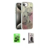 MARSİLYAN™- iPhone 16E Kılıf Zirve Modern Prime - Siyah Bilvis Hayalet Cam Ekran Koruyucu + Raze Metal Kamera Lens - SH