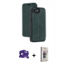 MARSİLYAN™- iPhone 16E Kılıf Zirve Yansıma Serisi - Siyah Bilvis 3D Cam Ekran Koruyucu + Rainbow Bilvis Titan Kamera Lens