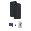 MARSİLYAN™- iPhone 16E Kılıf Zirve Yansıma Serisi - Siyah Bilvis 3D Cam Ekran Koruyucu + Rainbow Bilvis Titan Kamera Lens