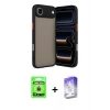 MARSİLYAN™- iPhone 17 Air Kılıf Ahenk Çizgi Serisi - Siyah Bilvis 5in1 3D Magic Cam Ekran Koruyucu + Raze Metal Kamera Lens - GD