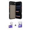 MARSİLYAN™- iPhone 17 Air Kılıf Ahenk Çizgi Serisi - Siyah Bilvis 5in1 5D Magic Hayalet Cam Ekran Koruyucu + Bilvis Titan Kamera Lens - GS