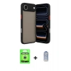 MARSİLYAN™- iPhone 17 Air Kılıf Ahenk Çizgi Serisi - Siyah Joko Magic 5D Cam + Raze Metal Kamera Lens - GS