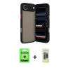 MARSİLYAN™- iPhone 17 Air Kılıf Ahenk Çizgi Serisi - Siyah Joko Magic 5D Hayalet Cam + Raze Metal Kamera Lens - GS