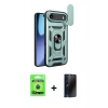 MARSİLYAN™- iPhone 17 Air Kılıf Ahenk Klasik - Siyah 3D Antistatik Hayalet Cam Ekran Koruyucu + Raze Metal Kamera Lens - MI