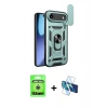 MARSİLYAN™- iPhone 17 Air Kılıf Ahenk Klasik - Siyah 3D Antistatik Seramik Nano Ekran Koruyucu + Raze Metal Kamera Lens - GS