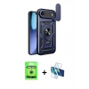 MARSİLYAN™- iPhone 17 Air Kılıf Ahenk Klasik - Siyah 3D Antistatik Seramik Nano Ekran Koruyucu + Raze Metal Kamera Lens - GS