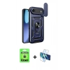 MARSİLYAN™- iPhone 17 Air Kılıf Ahenk Klasik - Siyah 3D Antistatik Seramik Nano Ekran Koruyucu + Raze Metal Kamera Lens - GD