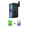 MARSİLYAN™- iPhone 17 Air Kılıf Ahenk Klasik - Siyah Bilvis 5in1 5D Magic Hayalet Cam Ekran Koruyucu + Raze Metal Kamera Lens - MI