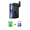 MARSİLYAN™- iPhone 17 Air Kılıf Ahenk Klasik - Siyah Bilvis 5in1 5D Magic Hayalet Cam Ekran Koruyucu + Raze Metal Kamera Lens - SH