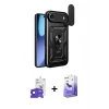 MARSİLYAN™- iPhone 17 Air Kılıf Ahenk Klasik - Siyah Bilvis 5in1 5D Magic Hayalet Cam Ekran Koruyucu + Bilvis Titan Kamera Lens - SH