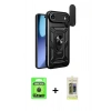MARSİLYAN™- iPhone 17 Air Kılıf Ahenk Klasik - Siyah Joko Magic 5D Hayalet Cam + Raze Metal Kamera Lens - SH