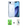 MARSİLYAN™- iPhone 17 Air Kılıf Ahenk Minimal Serisi - Şeffaf Pasifik Cam Ekran Koruyucu + Raze Metal Kamera Lens - SH