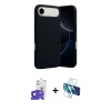 MARSİLYAN™- iPhone 17 Air Kılıf Ahenk Serisi - Siyah 3D Antistatik Cam Ekran Koruyucu + Bilvis Titan Kamera Lens - SH