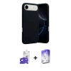 MARSİLYAN™- iPhone 17 Air Kılıf Ahenk Serisi - Siyah Bilvis 5in1 3D Magic Cam Ekran Koruyucu + Bilvis Titan Kamera Lens - SH