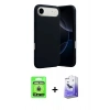 MARSİLYAN™- iPhone 17 Air Kılıf Ahenk Serisi - Siyah Bilvis 5in1 5D Magic Hayalet Cam Ekran Koruyucu + Raze Metal Kamera Lens - GD