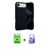 MARSİLYAN™- iPhone 17 Air Kılıf Ahenk Serisi - Siyah Bilvis 5in1 5D Magic Hayalet Cam Ekran Koruyucu + Raze Metal Kamera Lens - MI