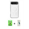 MARSİLYAN™- iPhone 17 Air Kılıf Ahenk Yansıma Prime - Şeffaf Pasifik Cam Ekran Koruyucu + Raze Metal Kamera Lens - SH