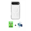 MARSİLYAN™- iPhone 17 Air Kılıf Ahenk Yansıma Prime - Siyah 3D Antistatik Cam Ekran Koruyucu + Raze Metal Kamera Lens - MI
