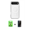 MARSİLYAN™- iPhone 17 Air Kılıf Ahenk Yansıma Prime - Siyah 3D Antistatik Hayalet Cam Ekran Koruyucu + Raze Metal Kamera Lens - GD
