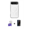 MARSİLYAN™- iPhone 17 Air Kılıf Ahenk Yansıma Prime - Siyah 3D Antistatik Hayalet Cam Ekran Koruyucu + Bilvis Titan Kamera Lens - LT