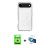 MARSİLYAN™- iPhone 17 Air Kılıf Ahenk Yansıma Prime - Siyah 3D Antistatik Seramik Nano Ekran Koruyucu + Raze Metal Kamera Lens - GS