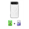 MARSİLYAN™- iPhone 17 Air Kılıf Ahenk Yansıma Prime - Siyah Bilvis 5in1 5D Magic Hayalet Cam Ekran Koruyucu + Raze Metal Kamera Lens - SH