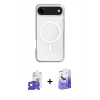 MARSİLYAN™- iPhone 17 Air Kılıf Ahenk Yansıma Prime - Siyah Bilvis 5in1 5D Magic Hayalet Cam Ekran Koruyucu + Bilvis Titan Kamera Lens - GS