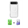MARSİLYAN™- iPhone 17 Air Kılıf Ahenk Yansıma Prime - Siyah Bilvis 5in1 5D Magic Hayalet Cam Ekran Koruyucu + Raze Metal Kamera Lens - GD