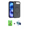 MARSİLYAN™- iPhone 17 Air Kılıf Atlas Asil Prime - Siyah 3D Antistatik Seramik Nano Ekran Koruyucu + Raze Metal Kamera Lens - SH