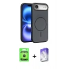 MARSİLYAN™- iPhone 17 Air Kılıf Atlas Asil Prime - Siyah Bilvis 5in1 3D Magic Cam Ekran Koruyucu + Raze Metal Kamera Lens - SH