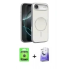 MARSİLYAN™- iPhone 17 Air Kılıf Atlas Asil Prime - Siyah Bilvis 5in1 5D Magic Hayalet Cam Ekran Koruyucu + Raze Metal Kamera Lens - GD