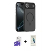 MARSİLYAN™- iPhone 17 Air Kılıf Doruk Form Serisi - Şeffaf Pasifik Cam Ekran Koruyucu + Bilvis Titan Kamera Lens - LT