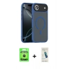 MARSİLYAN™- iPhone 17 Air Kılıf Doruk Form Serisi - Şeffaf Pasifik Cam Ekran Koruyucu + Raze Metal Kamera Lens - SH