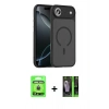 MARSİLYAN™- iPhone 17 Air Kılıf Doruk Form Serisi - Siyah 360 Mat Full Body Arka Koruyucu + Raze Metal Kamera Lens - GD