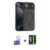 MARSİLYAN™- iPhone 17 Air Kılıf Doruk Form Serisi - Siyah 360 Mat Full Body Arka Koruyucu + Bilvis Titan Kamera Lens - SH
