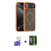 MARSİLYAN™- iPhone 17 Air Kılıf Doruk Form Serisi - Siyah 360 Mat Full Body Arka Koruyucu + Bilvis Titan Kamera Lens - SH