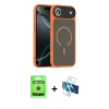 MARSİLYAN™- iPhone 17 Air Kılıf Doruk Form Serisi - Siyah 3D Antistatik Seramik Nano Ekran Koruyucu + Raze Metal Kamera Lens - GS