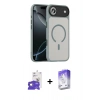 MARSİLYAN™- iPhone 17 Air Kılıf Doruk Form Serisi - Siyah Bilvis 5in1 3D Magic Cam Ekran Koruyucu + Bilvis Titan Kamera Lens - GD