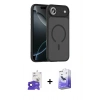 MARSİLYAN™- iPhone 17 Air Kılıf Doruk Form Serisi - Siyah Bilvis 5in1 5D Magic Hayalet Cam Ekran Koruyucu + Bilvis Titan Kamera Lens - LT