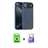 MARSİLYAN™- iPhone 17 Air Kılıf Doruk Form Serisi - Siyah Bilvis 5in1 5D Magic Hayalet Cam Ekran Koruyucu + Raze Metal Kamera Lens - SH