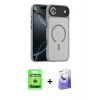 MARSİLYAN™- iPhone 17 Air Kılıf Doruk Form Serisi - Siyah Bilvis 5in1 5D Magic Hayalet Cam Ekran Koruyucu + Raze Metal Kamera Lens - GS