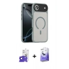 MARSİLYAN™- iPhone 17 Air Kılıf Doruk Form Serisi - Siyah Bilvis 5in1 5D Magic Hayalet Cam Ekran Koruyucu + Bilvis Titan Kamera Lens - LT