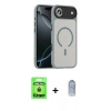 MARSİLYAN™- iPhone 17 Air Kılıf Doruk Form Serisi - Siyah Joko Magic 5D Cam + Raze Metal Kamera Lens - GD