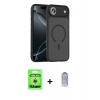 MARSİLYAN™- iPhone 17 Air Kılıf Doruk Form Serisi - Siyah Joko Magic 5D Cam + Raze Metal Kamera Lens - GS
