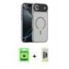 MARSİLYAN™- iPhone 17 Air Kılıf Doruk Form Serisi - Siyah Joko Magic 5D Hayalet Cam + Raze Metal Kamera Lens - SH