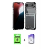 MARSİLYAN™- iPhone 17 Air Kılıf Doruk Klasik Koleksiyonu - Siyah Bilvis 5in1 3D Magic Cam Ekran Koruyucu + Raze Metal Kamera Lens - GS