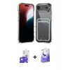 MARSİLYAN™- iPhone 17 Air Kılıf Doruk Klasik Koleksiyonu - Siyah Bilvis 5in1 5D Magic Hayalet Cam Ekran Koruyucu + Bilvis Titan Kamera Lens - GS