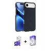 MARSİLYAN™- iPhone 17 Air Kılıf Doruk Serisi - Siyah Bilvis 5in1 3D Magic Cam Ekran Koruyucu + Bilvis Titan Kamera Lens - SH