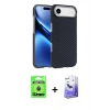 MARSİLYAN™- iPhone 17 Air Kılıf Doruk Serisi - Siyah Bilvis 5in1 5D Magic Hayalet Cam Ekran Koruyucu + Raze Metal Kamera Lens - MI